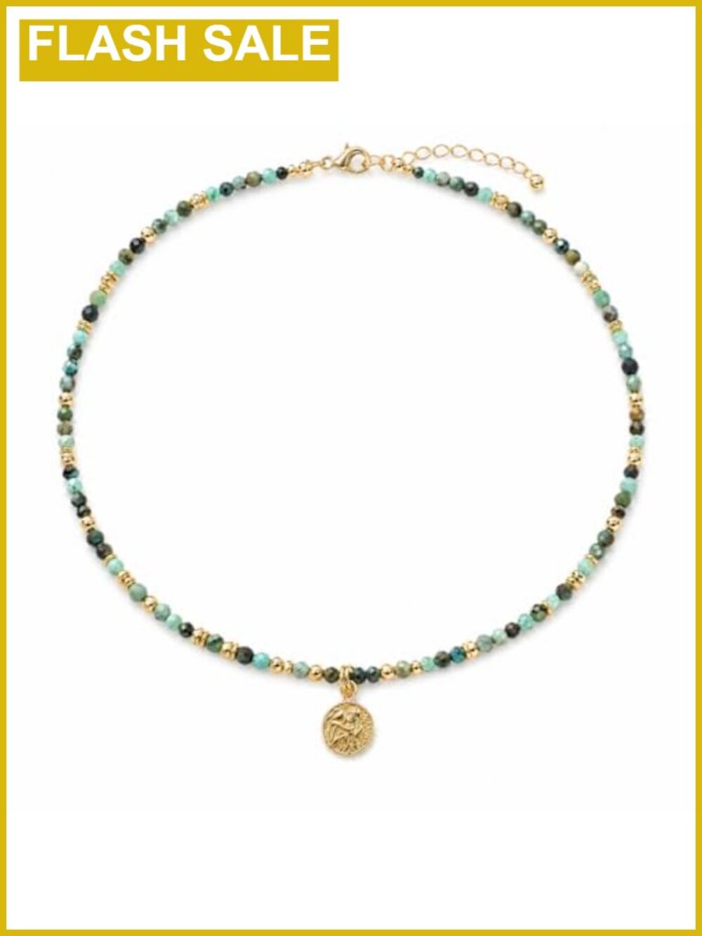 Beaded Necklace Women Boho Gold Tone